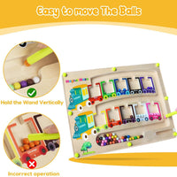 Magnetic Color & Number Maze Montessori Wooden Puzzle Game Board