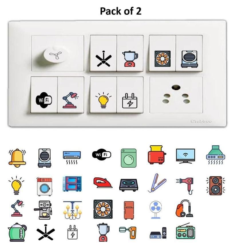 3D Premium Switch Stickers (298 Stickers) Pack of 2