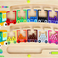 Magnetic Color & Number Maze Montessori Wooden Puzzle Game Board
