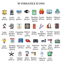 3D Premium Switch Stickers (298 Stickers) Pack of 2